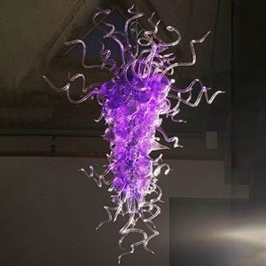 紫色のバブルランプアートガラスアメリカのプライドシャンデリア手作り吹き付けるカスタムライトデュプレックスリビングダイニングルームペンダントライト24 48インチ