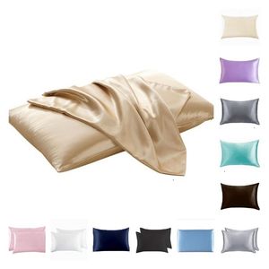 20 * 26inch jedwab Satin Poszewka Home Multicolor Ice Silk Pillow Case Zipper Poduszki Pokrywa Podwójna Koperta Koperta Home Textilest2i52097