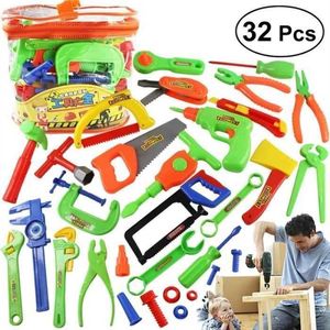 Toy Repair Tool Play Set Hammer Screwdriver Bolt Kid Children Learning Cordless Drill Wrenc Pretend Simulation Garden Gifts LJ201009
