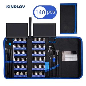 Kindlov Precision Skruvmejsel Set 140 i 1 CR-V Skruvmejsel Bit Magnetisk Torx Hex Skruv Driver Bits Elektronik Reparationsverktyg Kit 211110