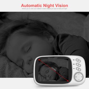 Baby Monitor 2.4G Wireless com 3.2 polegadas LCD 2 Way Audio Talk Night Vision Visão de Vigilância Câmera de Segurança Babá