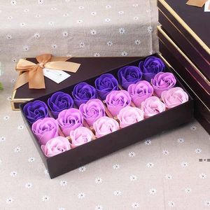 18pcs Rose Soap Flower Gift Box Wedding Valentine's Day Gifts Rose Bath Body Roses Floral Soap Flowers RRD12822