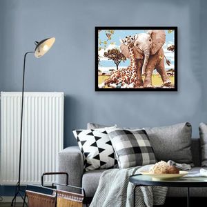 Wholesale framed acrylic paintings for sale - Group buy Paintings Paint By Numbers Diy Acrylic Painting Kit For Kids Adults Beginner X Inch Elephant And Giraffe Without Frame