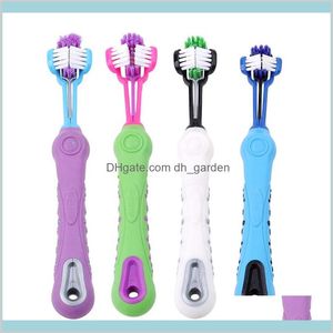 Grooming Supplies Home Garden Three Sided Pet Toothbrush Selling Brush Prevent Addition Bad Breath Tartar Teeth Care Dog Cat Cleaning