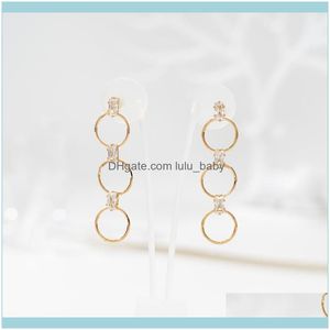 Dangle Jewelrydangle & Chandelier Pretty Gold Plated Cubic Loop Hoop Earrings Class Jewelry Drop Delivery 2021 Zv3Bp