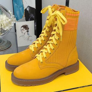 Designer Combat Boots for Women Ankle Martin knit Leather Biker Stretch Fabric Inserts Australia winter size35-41