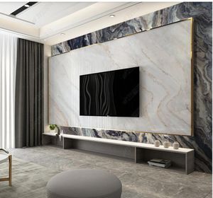 Murais modernos 3d papel de parede para sala de estar papéis de parede de mármore minimalistas parede de fundo de TV
