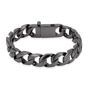 Bracciale per cremazione per ceneri Catena a maglie nere in acciaio inossidabile Commemorativo per animali domestici Urna Bracciale per uomo Gioielli con ciondoli Q0720