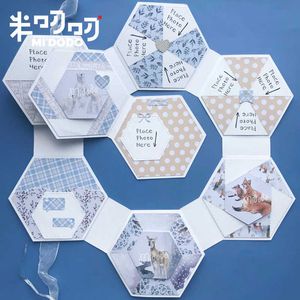 Hexagon Album Cutting Dies for Scrapbooking Memory Po Album Card Making Paper Craft Midodo Metal Cutting Dies 210702