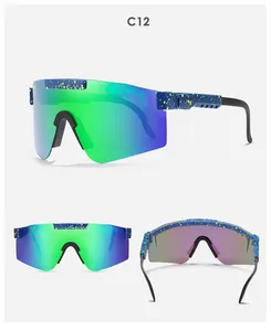 Trenddesigner solglasögon stor ram ridande färgglada fulla pläterade riktiga film polariserade boxade också för körning