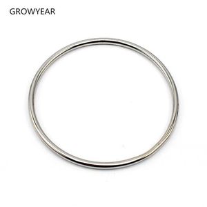 Biżuteria ze stali nierdzewnej Bangle Casual Simple Silver Color Circle Bransoletka dla kobiet Drop Shipping Q0719