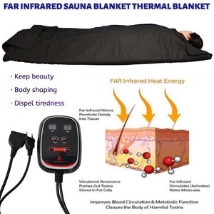 Lichaam Afslanken Zwarte dekens Infrarood Sauna Deken Lymfatische Drainage Cellulites Reducing Massage Machine