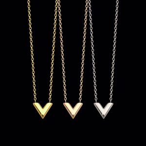 Letter Gold Pendant Women Necklace Chain Stainless Steel Jewellery Valentine's Day Chirstmas Solitaire Wedding Engagement Bride Gift Pendants Necklaces