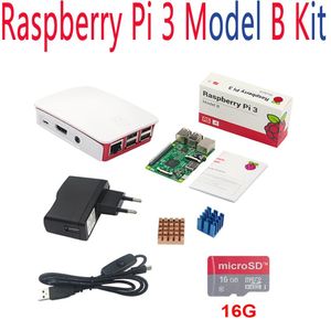Bärbara spel spelare Original Storbritannien Raspberry Pi Startpaket ABS fall A Strömförsörjningsadapter Aluminium Värmesfalfta för modell B