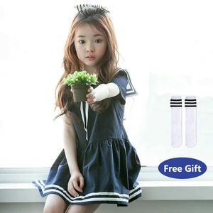 2021 verão nova menina estilo coreano mangas curtas mini vestido garoto garoto colarinho de uma peça meninas estilo formal crianças roupas q0716