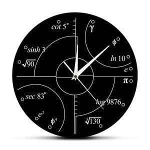 Orologi da parete 1Piece Matematica avanzata Numeri irrazionali Orologio rotondo Scienza Orologi matematici Personalità Decorativo per la casa