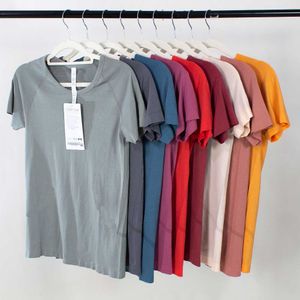 Damkläder Toppar T-shirts T-shirts Träningsoverall Sweatshirt Yogakläder Swiftly Tech dam sport högelastiska fitnesstights kortärmad T-shirt Joggare Löpning