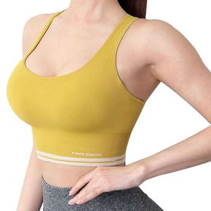 Yoga Outfit 2021 Moda Kobiety Sport Bra Bra Kolor Dopasowanie Kamizelka Tube Top No Stal Ring Fitness Bielizna Przytulna Brassiere