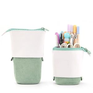 Pencil Bags -Up Case Pouch Large Capacity Holders Stationery Bag With Zipper Makeup School 3 Compartment EM88