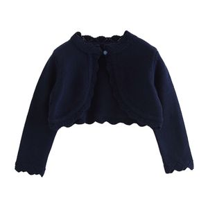 Navy Blue Children Sweater Cardigan Kid Jacket Red Girl Cotton Beach Coat Girls Clothes for 1 2 3 4 5 6 8 Years Old 195108 211204