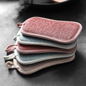 Cleaning Cloth Double Sided Sponge Scouring Pad Kitchen Tools Brush Wipe Pads Decontamination Dish Towels wmq910