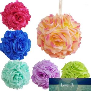 Decorative Flowers & Wreaths 10CM Artificial Rose Silk Flower Kissing Balls Hanging Ball For Wedding Christmas Ornament Party Decoration Sup Factory price expert