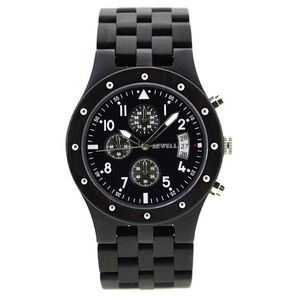 Zegarek sprzedający produkt Ebony Zebra Red Sandal Drewno 46mm Obudowa Rozmiar Drewniany Wrist Watch dla Mężczyzn Chronograph Reloj