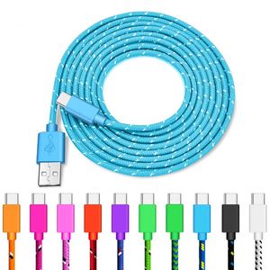 Carregamento rápido Tipo-C USB C Cabos de telemóvel 1m / 2m / 3m Cabo USB C Fast para Samsung S10 S9 Plus Huawei Nylon Trançado Cabo