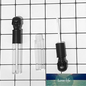 5ml vazio transparente de brilho transparente tubos de plástico bálsamo bálsamo lipstick mini amostra recipiente cosmético com ouro / prata / tampa preta