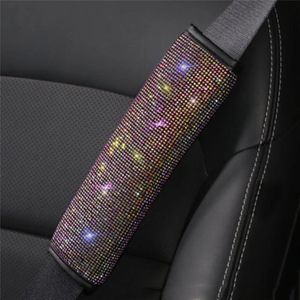 Cobertura de cinto de cinto de carro Conjunto de ombros almofadas com strass de bling cristal 2 pcs universal segurança segurar cinta protetor acessórios interiores auto