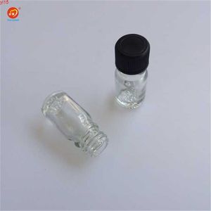 Atacado 5ml mini garrafas de vidro transparente com rolha à prova de vazamento Limpar frascos líquidos Óleo essencial 24 PCS / Lotgood Qty