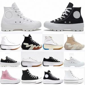 boots womens mens Run Hike Star Hi Casual Shoes Motion Women British clothing brand joint Jagged Black Yellow white High top Classic Thick bottom Canva Conver