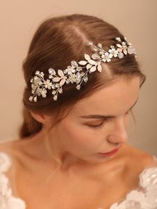 Huvudstycken silver blommiga huvudband koppar tråd handgjorda tiaras hårband brud hår tillbehör bröllop smycken huvudbonader för tjejer