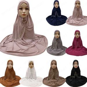 جودة عالية النساء مسلمات الحجاب كبير مع حجر الراين سحب على وشاح الإسلامي حك الأوائح الصلاة الحجاب الحجاب عادي