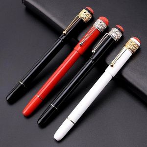 High quality Luxury Ballpoint Pen Black - red metal spider Nib/Clip fine office school stationery fashion calligraphy classic ink Gift+Plush Pouch