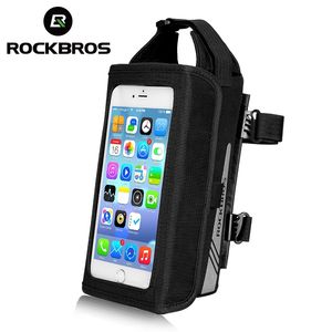 Rockbros Bisiklet Telefon Çantası toptan satış-Rockbros Bisiklet Çantası TPU Dokunmatik Ekran Yağmur Geçirmez Telefon Çantaları MTB Yol Manyetik Ön Bisiklet Kılıfı inç