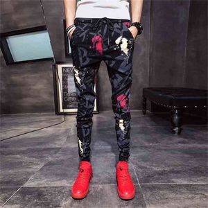 Erkekler Giysileri Yaz Harem Pantolon Slim Fit Rahat Çiçek İpli Genç S Joggers Hip Hop Pantolon 33 210715