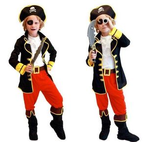 Födelsedag Kids Boys Pirat Kostym Cosplay Set för barn Halloween Jul för barn Fancy Party Dress Q0910