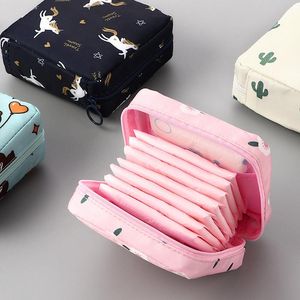 Waterproof Tampon Storage Bag Cute Sanitary Pad Pouches Portable Makeup Lipstick Key Earphone Data Cables Organizer Cosmetic Bags & Cases