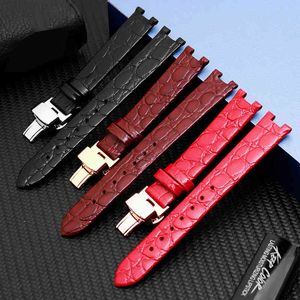 Steinkornleder 15mm Kerbe Kalbsleder für Womens Watch Belt-Zubehör mit Schmetterlingsverschluss