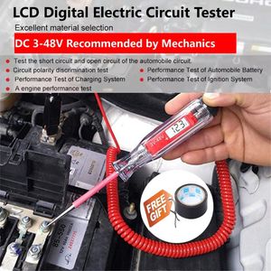 Strumenti diagnostici Sonda di alimentazione digitale universale 3-48 V Linea di fusibili multifunzionali Penna di test del circuito di tensione della batteria Scanner automobilistico Electrosco