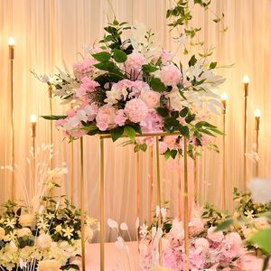 Dostosuj 40 CM Sztuczne Rose Wedding Table Decor Flower Ball Centerpieces Tło Party Floral Road Lead Dekoracyjne Kwiaty Wieńce