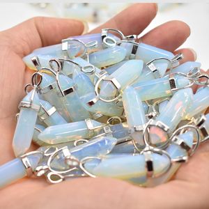 Moda HotSelling Opal Stone Charms Hexagonal Healing Reiki Point Charms Wisiorki do tworzenia biżuterii