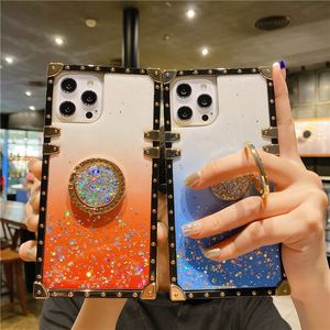 Gradient Glitter Star Phone Cases per Samsung Galaxy Nota 20 10 S21 S20 FE A31 A51 A71 A52 A72 5G Fashion Square Bling Soft Silicone Cover