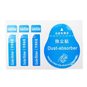 4 i 1 klistermärken Blue Dust Absorber Phone Screen Protector Polering Dedusting Guide Sticker 30000pcs / Lot