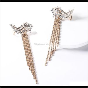 Charm Jewelry Drop Delivery 2021 Exaggerated Acrylic Claw Chain Full Diamond Long Tassel Womens Fashion Super Fairy Earrings Oxyhz