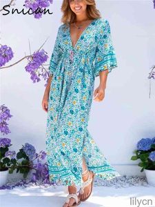 Batwing Maxi Платье оптовых-Цветочные платья плюс размер повседневные щели длинные женщины летние сексуальные V шеи цветочные богемные платья шикарно