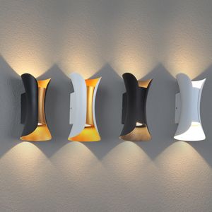 Led Wandleuchte 6W 10W Wasserdichte Außenhof Wandleuchte Modernes Schlafzimmer Hotel Landschaftslicht Weißes Warmweißes Licht Aluminium