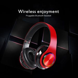 Headphones sem fio mais quente estéreo fones de ouvido Bluetooth Fone de ouvido dobrável Animação mostrando suporte TF Cartão Buildin Mic 3.5mm Jack Earphones
