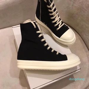 Designer-Black Short Ladies Ankle Boot Round Toe Canvas Thick Bottom Zipper Lace-Up Martin Boots For Men and Women Shoes